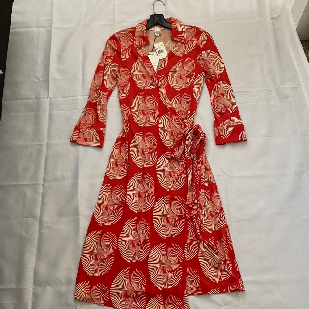 Diane Von Furstenberg Red Silk Wrap Dress